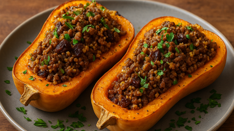 Stuffed Butternut Squash with Spiced Ground Beef