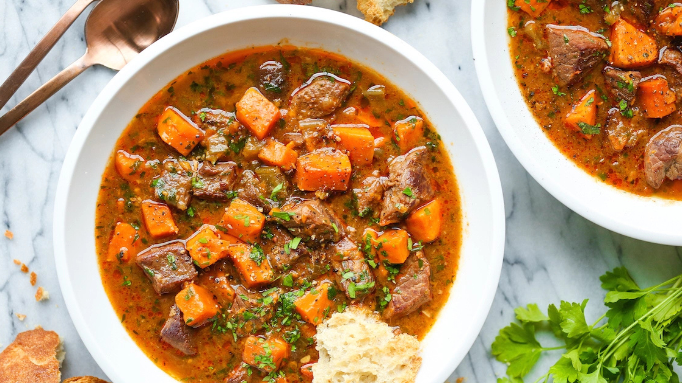 Beef Stew with Sweet Potatoes – Green Tomato