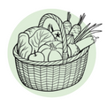 Assorted sizes of organic produce bags for delivery