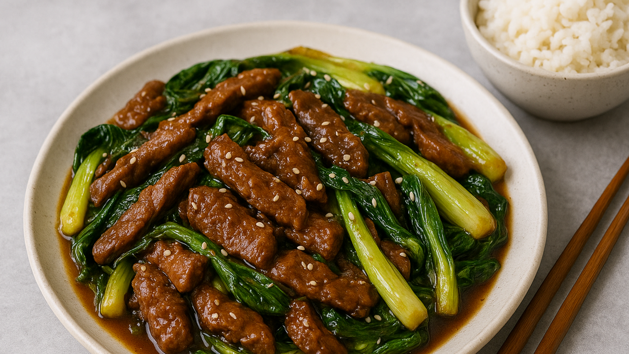 Beef and Bok Choy Stir-Fry with Garlic Ginger Sauce – Green Tomato