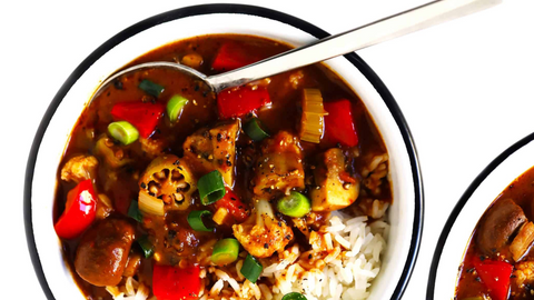 Creole Okra Gumbo with Vegetables and Rice