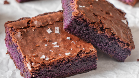 Ube Brownies with White Chocolate Chips