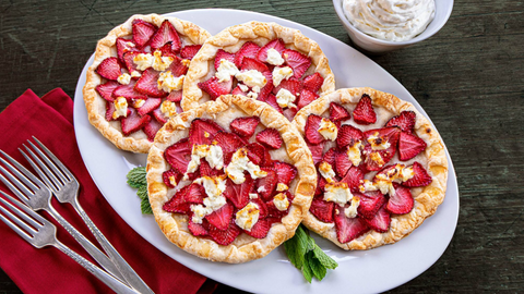 Florida Strawberry and Goat Cheese Tarts