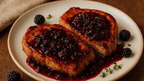Blackberry Jalapeño Pork Chops
