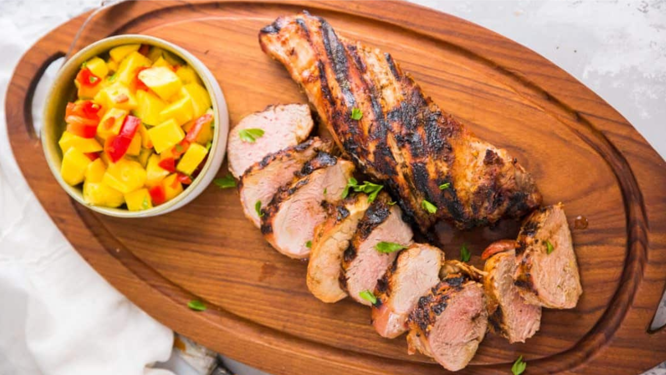 Island Grilled Pork Tenderloin – Green Tomato