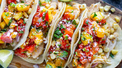 Grilled Chicken Tacos with Fresh Mango Salsa