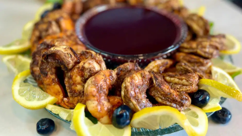 Blueberry & Citrus Glazed Shrimp